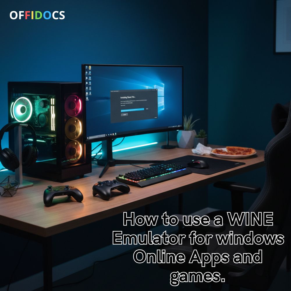 Running Windows apps and games online using the WINE emulator.